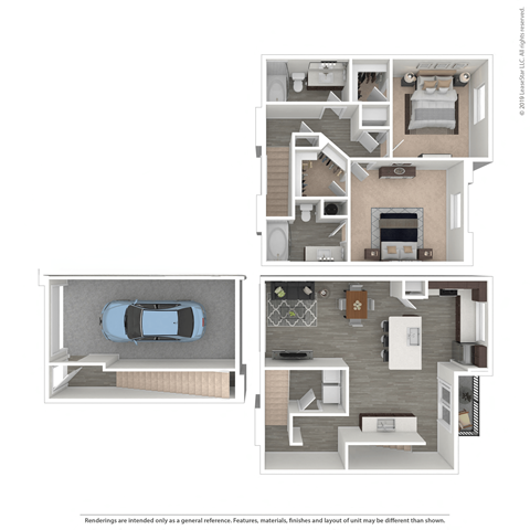 Floor plan for 2 beds, 2 baths, 1440 sqft